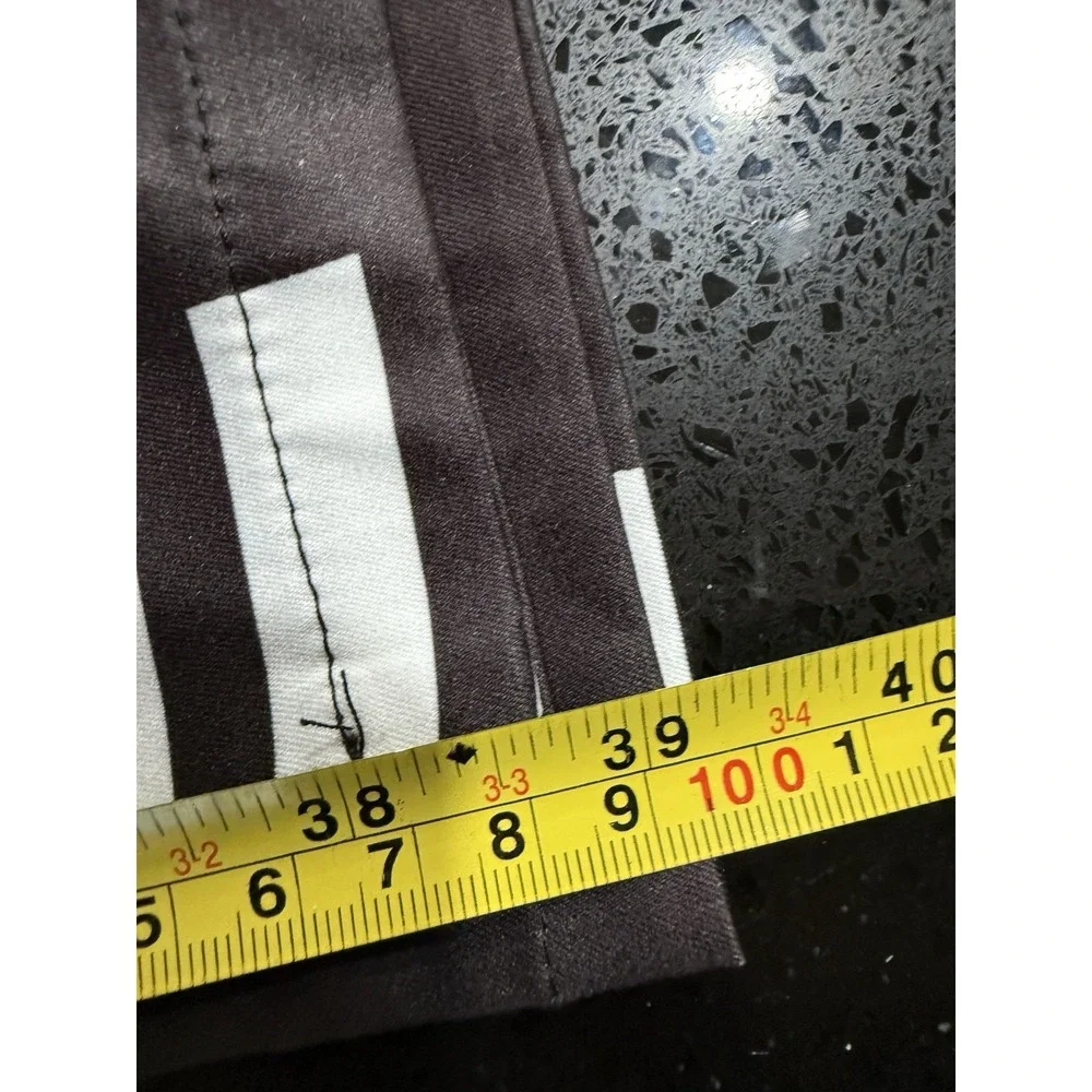 Uoozee Pants Womens Medium Black White Striped Straight‎ Leg NEW